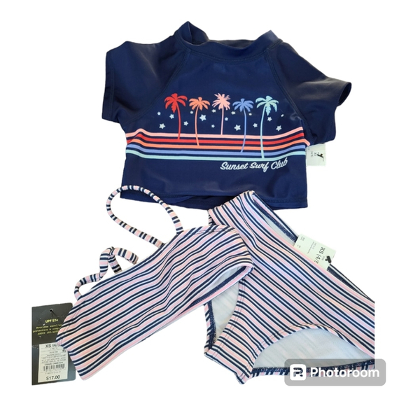 Art Class Girls XS 3-Piece Swim Set New Tags - Picture 1 of 8